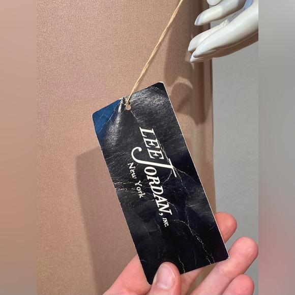 1970’s LEE JORDAN DRESS Studded Studs Rhinestones NEUTRAL Vintage Tags Nude Knit - Picture 4 of 11